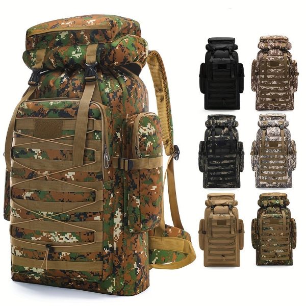 1pc Men's Large Capacity Mountaineering Bag, Waterproof Men's Backpack, Outdoor Travel Bag, Large Capacity Hiking Backpack