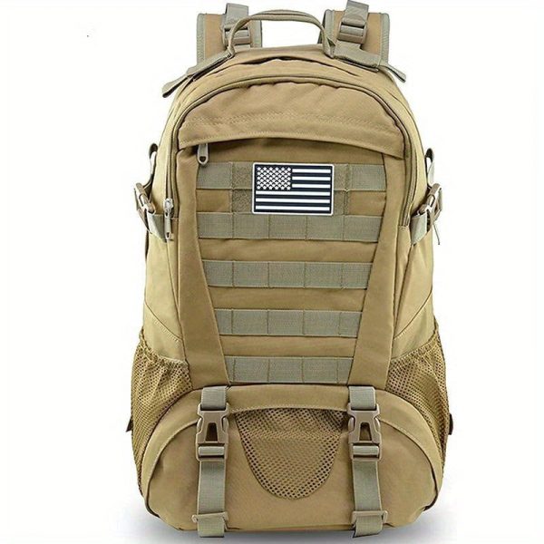 1pc 35L Nylon Outdoor Travel Hiking Rucksack, Camping Hunting Climbing Casual Bag