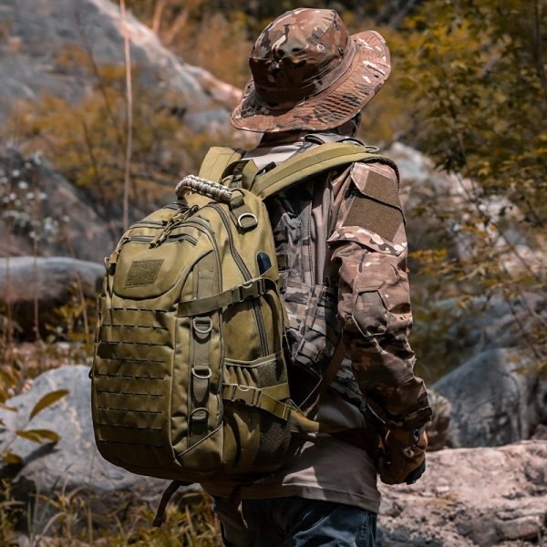 1pc Large Capacity Multifunctional Outdoor Backpack, Mountaineering Bag, Travel Bag, Camping Riding Waterproof Backpack