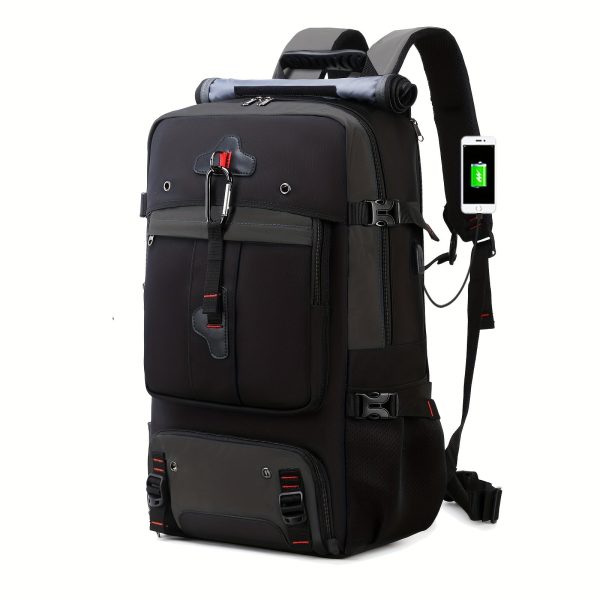 Large Capacity Waterproof Travel Hiking Backpack, Multi-functional Travel Knapsack With Independent Shoe Grid, Perfect For For Camping & Short Trips, 50L