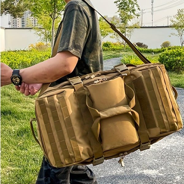Men's Trekking Backpack, Large Capacity Outdoor Camping Bag, Multi-functional Backpack With Double Handle, Perfect For Car Trunk