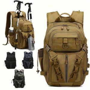 1pc Men's Outdoor Training Backpack, Multi-functional Backpack, Leisure Travel Hiking Backpack, Suitable For Fishing Mountaineering Camping