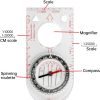 Multifunctional Waterproof Navigation Compass Map Ruler Magnifier for Explorer Hiking Map Reading and Navigation with Adjustable Lanyard