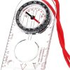 Multifunctional Waterproof Navigation Compass Map Ruler Magnifier for Explorer Hiking Map Reading and Navigation with Adjustable Lanyard