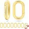 10Pack 1 Inch Small Carabiner Clip Metal Tiny Oval Carabiner Spring O Rings Hooks for Paracord Lanyard Keychain, Car Key Rings Hook, Dog Tag Clips, Purse Keychain Replacement (Black)
