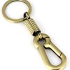 Retro Style Simple Strong Carabiner Shape Keychain Key Chain Ring Keyring Keyfob Key Holder (Black)