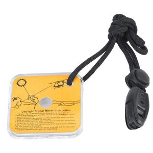 Acrylic Mirror Survival Reflector Mirror Portable Practical Self-Help Tool with Whistle for Emergency