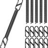 6pc Coiled Retractable Lanyard & 12pc Small S Carabiner Clip, Stretchy Wrist Keychain Bracelet, Fishing Tool Tether, Kayak Bungee Leash, Elastic Pliers Cord, Spiral Wristlet Key Holder