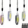 Emergency LED Whistle Light AAA Battery Power COB LED Four Color Personal Alarm for Women and Kids Emergency Survival for Camping Hiking Outdoor Activities 4packs