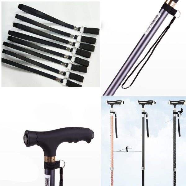 4 Pack Walking Cane Strap Replacement Elastic Attached Anti-Slip from Handle Wrist Straps Band for Foldable Walking Stick Canes Trekking Pole Men Women Senior