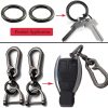 2 Sets Car Keychain car key clip Quick-Release Horseshoe Shape D-Ring Key Fob Holder with Round Carabiner Keychain