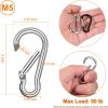 Flag Pole Ring Replacement Carabiner Clips | 4 Pcs Aluminum Alloy Flag Pole Clip Spring Snap Hooks for Grommeted Flag | Replaceable Flagpole Hardware Accessories for Any Flagpole Rings (Silver)