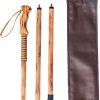 3-pc Detachable Hardwood Walking Stick Pine Handle with Compass (Nature Color, 55 Inches, 1 Piece)