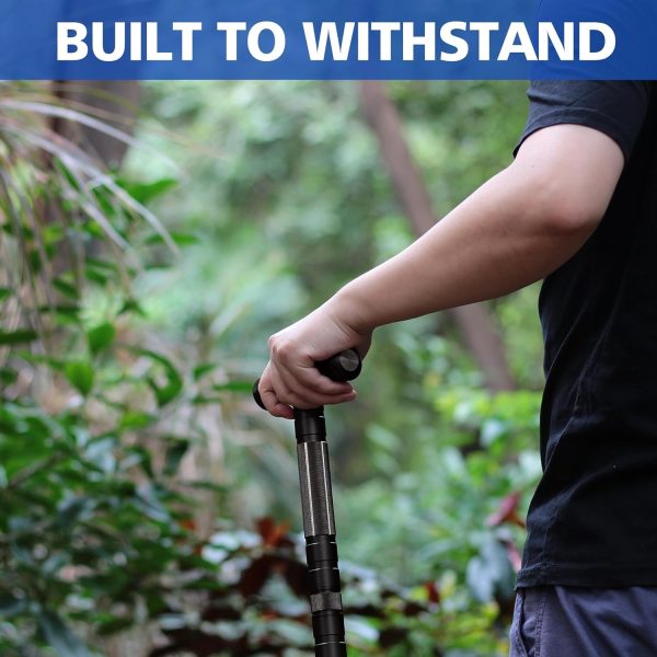 Premium Walking Hiking Stick CNC Machined Outdoor Trekking Poles Color Black