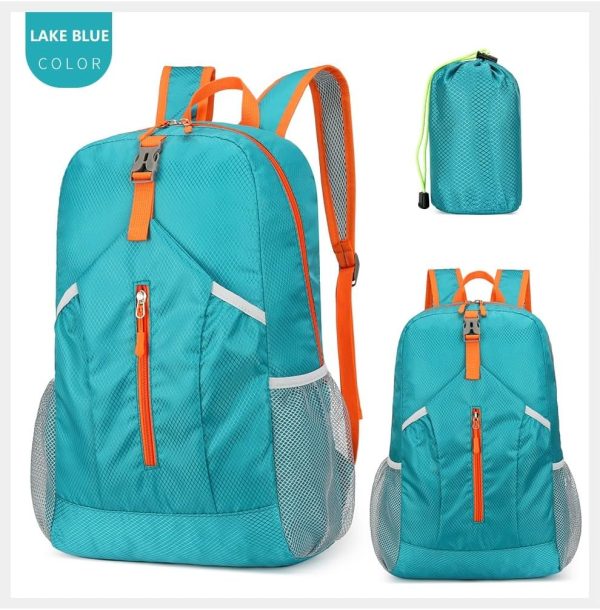 25L Hiking-Backpack Foldable-Sports Daypack-Camping Collapsible Bag Water Resistant Lightweight Travel Men Women (Lake Blue)