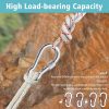 304 Stainless Steel Locking Carabiners with Screw.Heavy Duty Carabiner Clip for Camping ＆ Travelling.Spring Snap Hook for Outdoor Use.