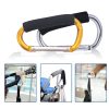 Large Stroller Hooks for Mommy, 2 pcs Carabiner Stroller Hook Organizer for Hanging Purses, Diaper Bag, Shopping Bags. Clip Fits Single/Twin Travel Systems, Car Seats and Joggers (Black+Rose)