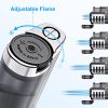 Torch Lighter Butane Refillable Triple Jet Flame Torch Lighters, Windproof Adjustable Flame Butane Torch Lighter with Punch 2 Pack (Without Fuel)