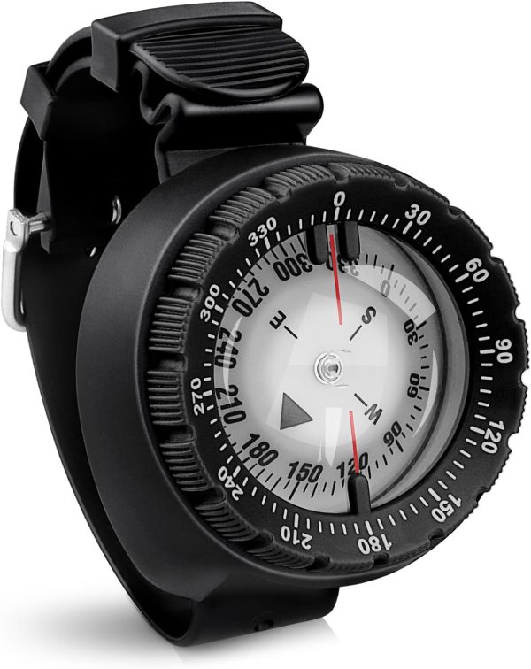 Scuba Compass, Professional Waterproof 5ATM Dive Wrist Compass with TPU Band for Outdoor Sports Diving, Sailing, Hiking, Survival Emergency