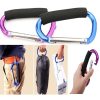 Large Stroller Hooks for Mommy, 2 pcs Carabiner Stroller Hook Organizer for Hanging Purses, Diaper Bag, Shopping Bags. Clip Fits Single/Twin Travel Systems, Car Seats and Joggers (Black+Rose)