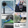 6pc Coiled Retractable Lanyard & 12pc Small S Carabiner Clip, Stretchy Wrist Keychain Bracelet, Fishing Tool Tether, Kayak Bungee Leash, Elastic Pliers Cord, Spiral Wristlet Key Holder