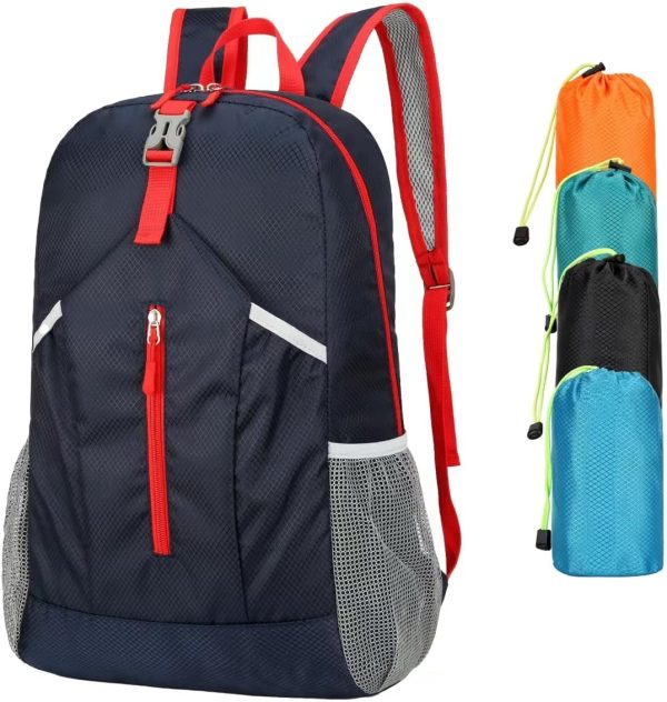 25L Hiking-Backpack Foldable-Sports Daypack-Camping Collapsible Bag Water Resistant Lightweight Travel Men Women (Lake Blue)