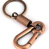 Retro Style Simple Strong Carabiner Shape Keychain Key Chain Ring Keyring Keyfob Key Holder (Black)