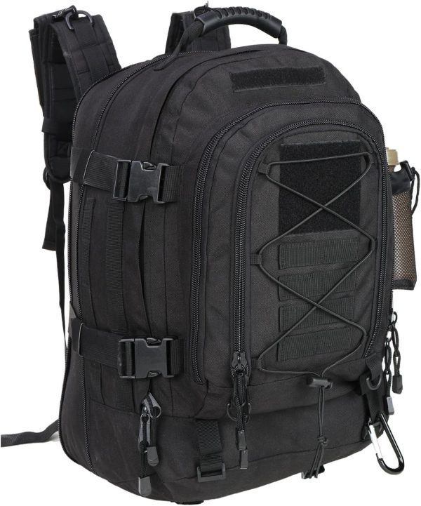 Expandable 40-64L Military Tactical Backpack 3 Day Bag Hiking Gym Sport Camping(Brown)