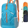 25L Hiking-Backpack Foldable-Sports Daypack-Camping Collapsible Bag Water Resistant Lightweight Travel Men Women (Lake Blue)