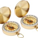 Camping Survival Compass Metal Pocket Compass Kids Compass for Hiking Camping Hunting Outdoor Military Navigation Tool（2pcs）