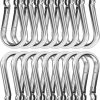 30PCS 3" Heavy Duty Spring Snap Hook, M8 5/16" Galvanized Steel Snap Hook Carabiner Quick Link Carabiner Clip, 500LBS Holding Capacity Quick Link Keychain for Swing Hammock Gym Outdoor