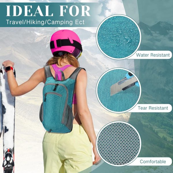 2 Pack 10L Hiking Backpack Lightweight Packable Hiking Daypacks Small Foldable Shoulder Bag for Women Men Travel Camping Outdoor, 2 Colors