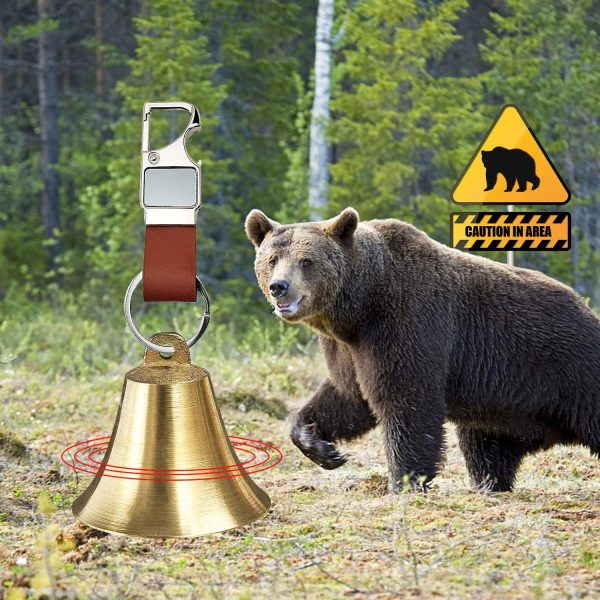 3/6 Pack Loud Bear Bell with Whistle Set for Hikers, 2 Inch 3 in 1 Hiking Gear Bear Bells with Emergency Whistle and Carabiner Clip for Home Decor, Survival, Biking, Climbing
