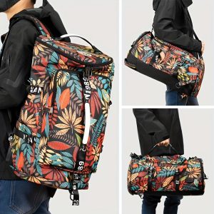 Outdoor Gym Bag Backpack, Waterproof Handbag With Shoe Compartment For Travel Sports Hiking Laptop College, Lightweight Duffle Bag