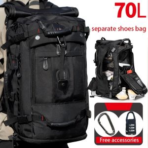 1pc Travel Backpack Carry On Backpack Durable Convertible Duffle Bag Fit For 39.62 cm Laptop For Men Hiking Airplane Shoes Bag Extendable Three Way Uses Multiple, Ideal choice for Gifts