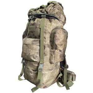 70L Large Capacity Backpack With Built-in Aluminum Tube Frame - Suitable For Outdoor Hiking, Camping Adventure, Waterproof Camouflage Luggage Bag For Travel Sports