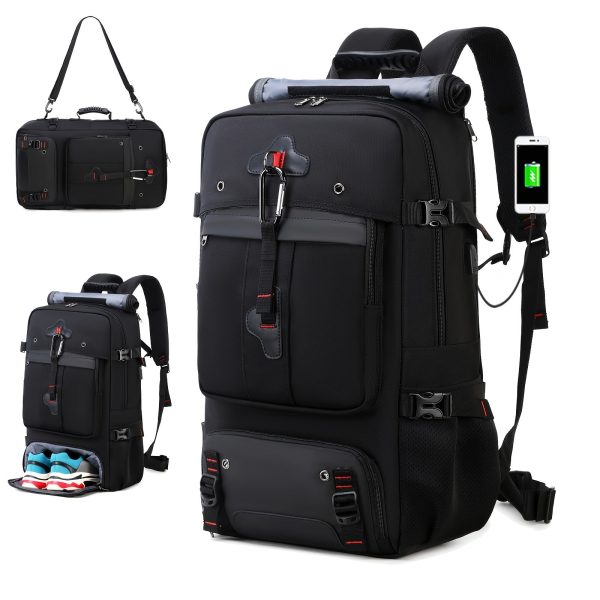 50L Large Capacity Hiking Backpack, Waterproof Outdoor Camping Rucksack, Multifunctional Hiking Mountaineering Bag With Shoe Compartment