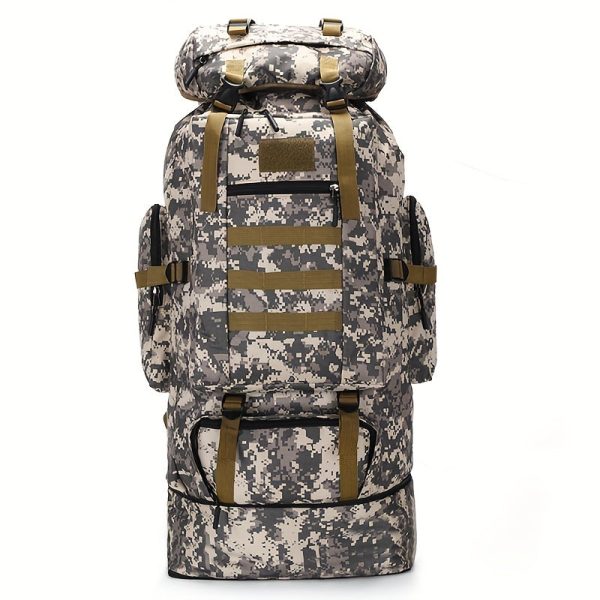 1pc 100L Nylon Outdoor Backpack, Hiking Sports Camping Backpack