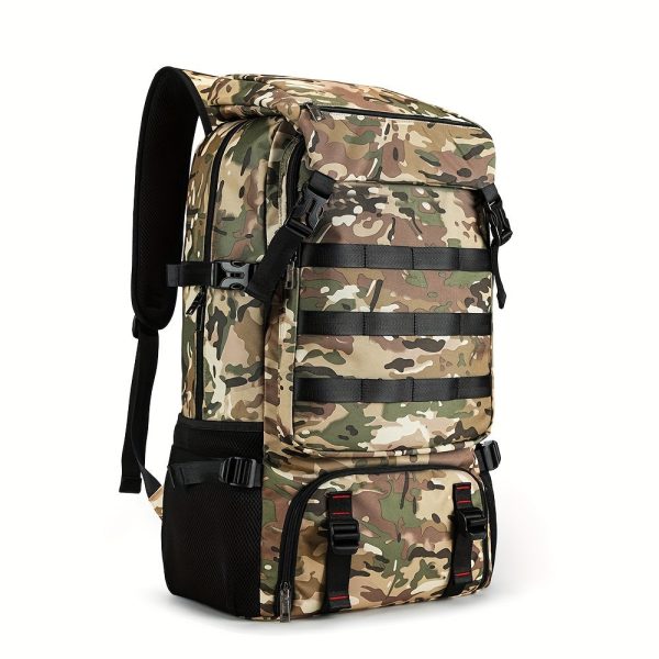 70L Large Capacity Men's Casual Travel Backpack For Outdoor Camping & Hiking, Laptop Storage Student Backpack