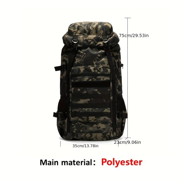 75L Men's Large Capacity Camouflage Backpack, Waterproof Travel Bag, Outdoor Mountaineering Backpack, Christmas, Halloween and Thanksgiving gifts