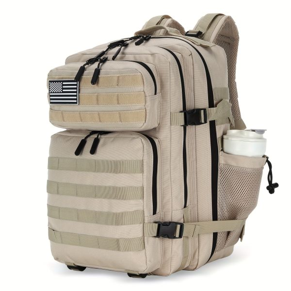 45L Spacious Hiking Backpack with Adjustable Shoulder Fit - Fitness Daypack for Universal Use - Durable Oxford Cloth, Utility Pocket, Soft Shell, Normal Waterproof, Machine Washable, Perfect for Travel, Sports, and Festivals