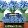 252pcs, Fashionable And Beautiful Violet Artificial Flowers.wedding.photo Shoot.living Room, Dining Room, Bedroom, Study, Office.indoor And Outdoor Holiday Party Decoration Flowers, Anti-UV