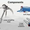 Grappling Hook with Rope 32ft. Set. 4-Claw Folding Durable Stainless Steel Compact Perfect for Outdoor Survival, Retrieval, Camping, Hiking, Tree Mountain, and Climbing