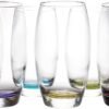 Red Co. Large 16 oz Multicolored Drinking Glass Set of 6 for Water, Beverage, Cocktail, Mixed Drinks