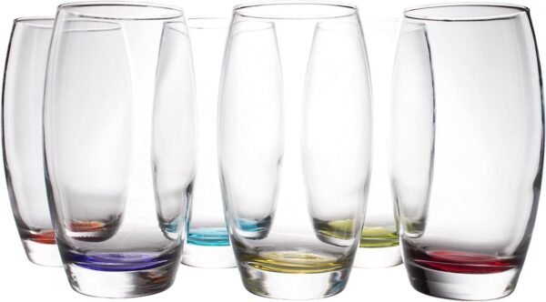 71adkJZrXuL._AC_SL1500.jpg Red Co. Large 16 oz Multicolored Drinking Glass Set of 6 for Water, Beverage, Cocktail, Mixed Drinks