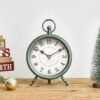 Vintage Table Clock on Stand, Decorative Desk and Shelf Clock Rustic Mantel Clock Non-Ticking, Metal Frame with Antique Gold Finish