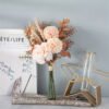 1pc Luxurious Artificial Champagne Blossoms - Lifelike Wedding Bouquet & Table Centerpiece - Durable Plastic Floral Decor for Home, Kitchen, Garden, Parties - Add a Festive Touch to Winter, Xmas, Christmas Celebrations