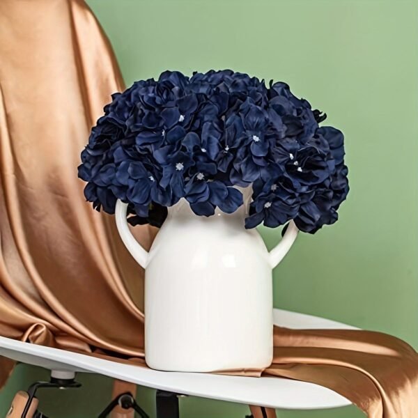 Elegant Navy Silk Hydrangea Flowers, 6-Pack - Versatile & Realistic, Perfect for Weddings, Parties & Home Decor, Allergy-Free