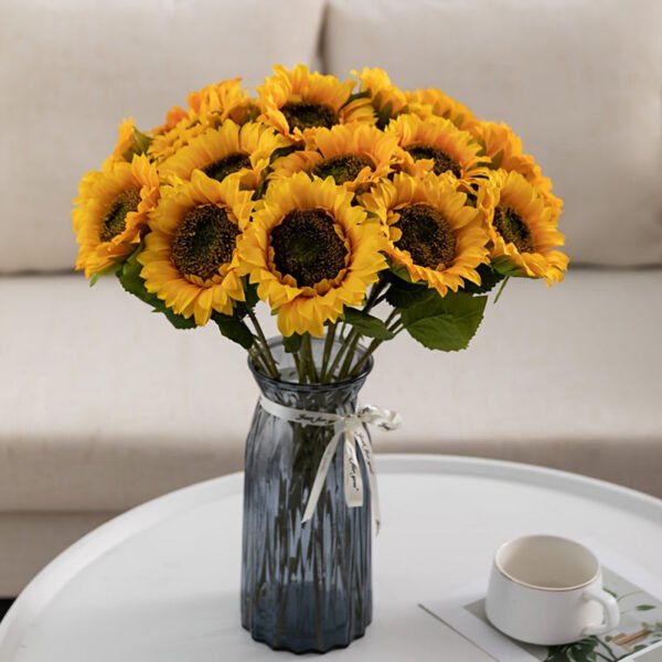 eb6495d25547d114ab5932f7313d4f32-1.jpg 10pcs Vibrant Artificial Sunflower Bouquet - Realistic Fake Flowers with Stem for Indoor/Outdoor DIY Crafts, Bridal Bouquet, Farmhouse Hanging Decor, Room Decoration, and Spring Summer Home Decoration - Perfect for Creative Projects and Seasonal Decor